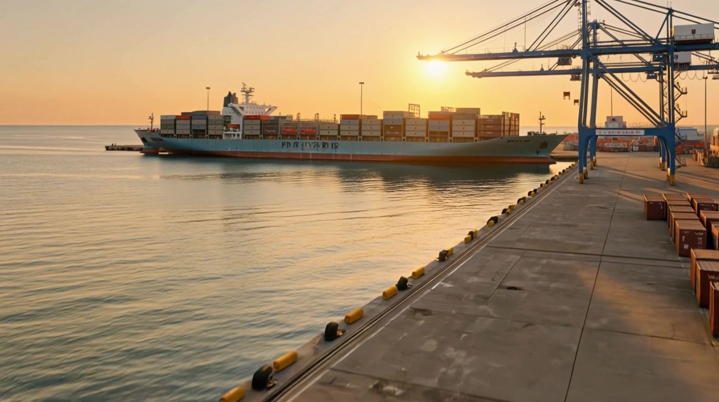 Rıhtımda konteyner gemisi